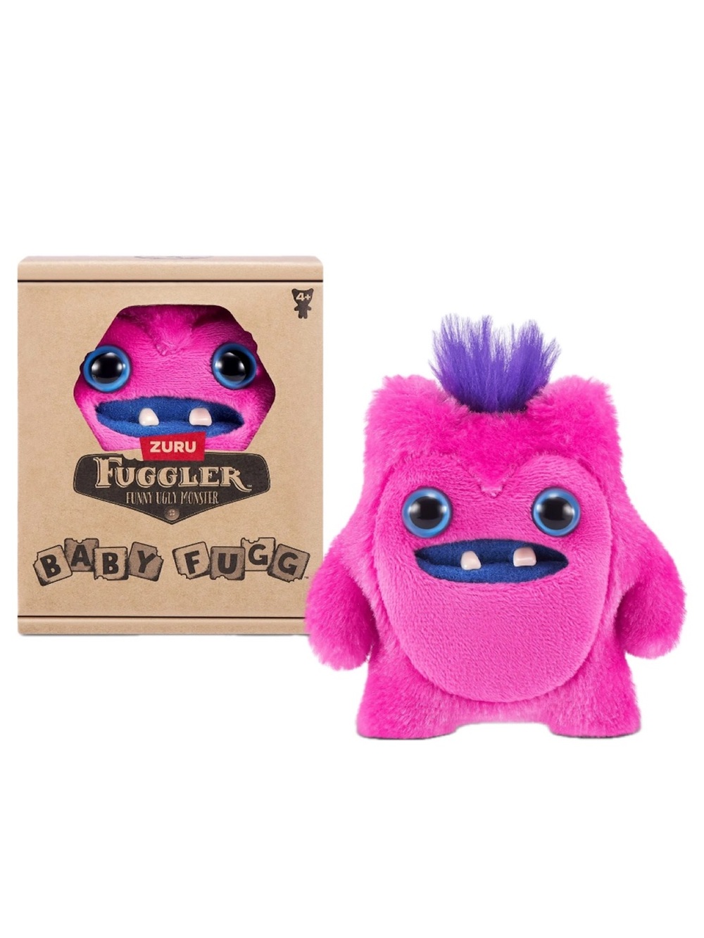 NEW Fuggler Baby Fugg 3.5” Zuru Greedy Grinner Pink Monster Plush Toy SEALED
